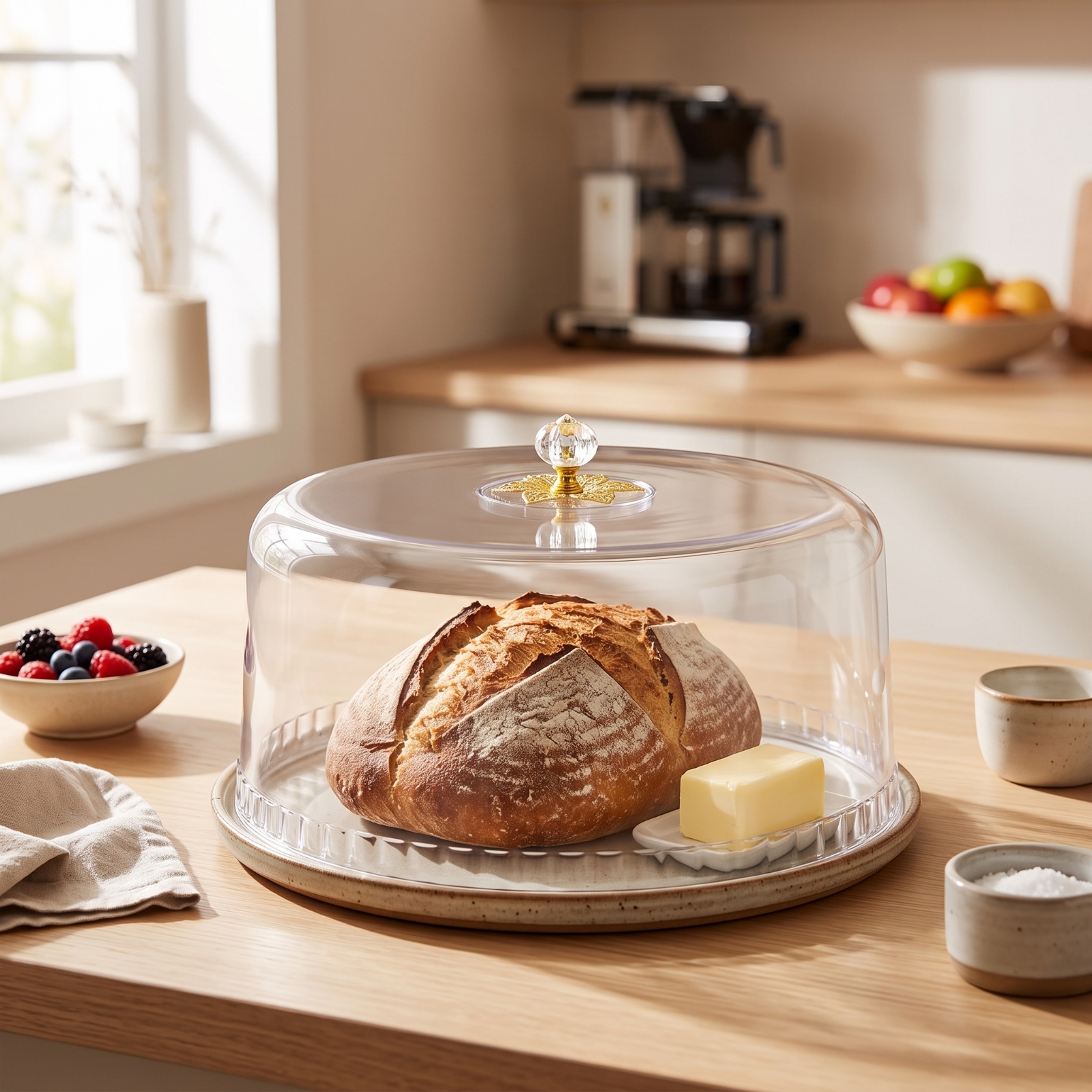 Plastic Dome Clear - Food Cover with Knob Transparent Clear