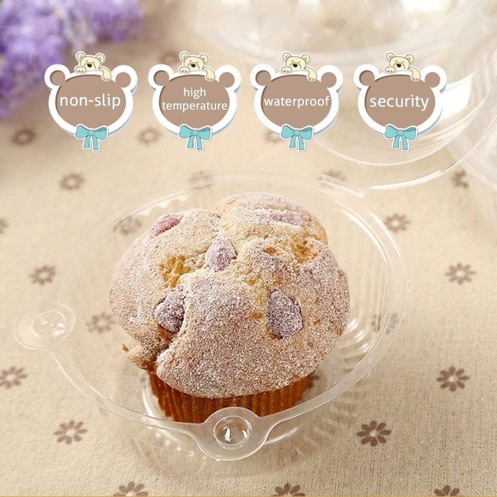 Cupcake Holders Individual,50  - Plastic Dome Clear 리뷰 및 가격