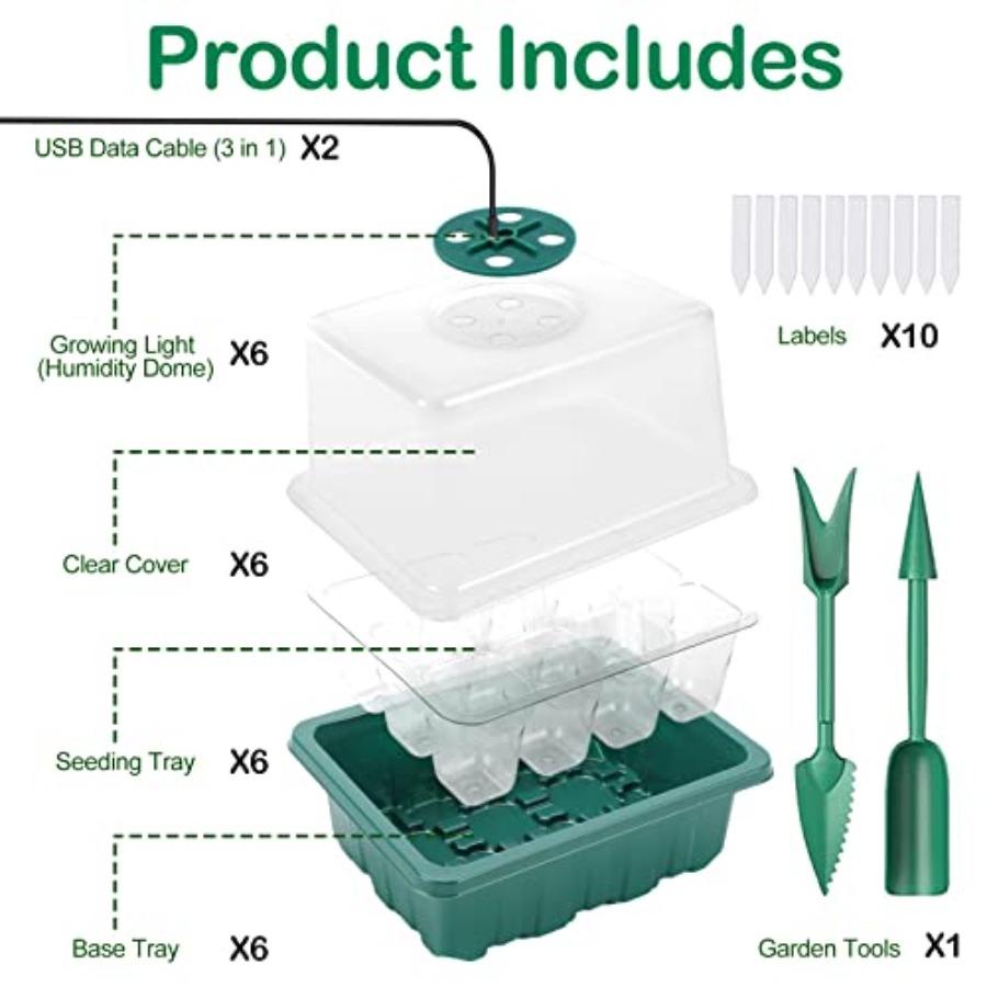 Seed Starter Tray with Light,  - Humidity Dome Kit 리뷰 및 가격